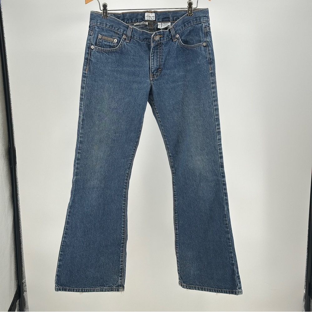 Juniors Size‎ 9 Calvin Klein Jeans Blue Flare Denim 100% Cotton Y2K
